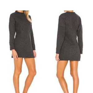 Free People Beac Charcoal Long Sleeve Dress